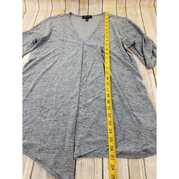 AB Studio Women’s Short Sleeves V-Neck Casual Top Blouse Size L Gray B58 - Picture 6 of 10